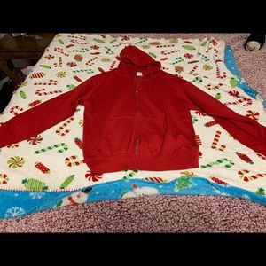 Red zip up